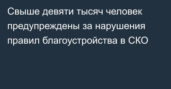 Свыше девяти тысяч человек предупреждены за нарушения правил благоустройства в СКО