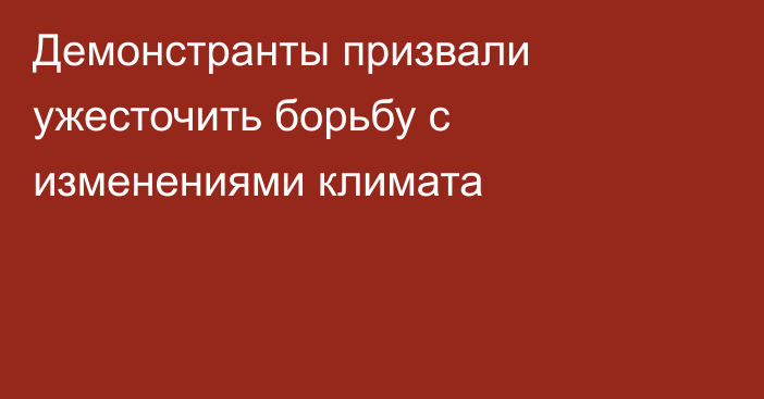 Демонстранты призвали ужесточить борьбу с изменениями климата