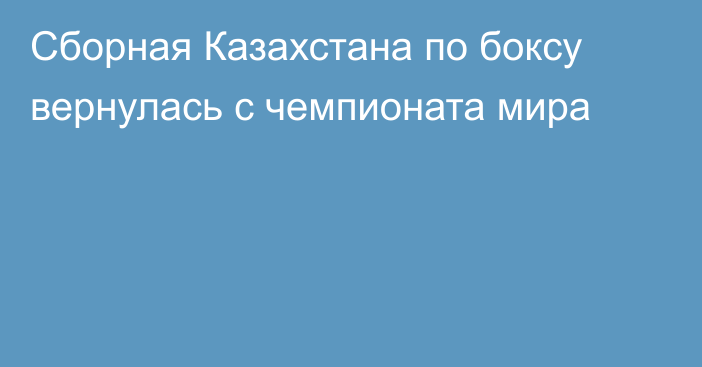 Сборная Казахстана по боксу вернулась с чемпионата мира