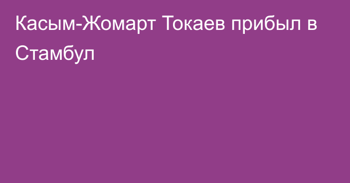 Касым-Жомарт Токаев прибыл в Стамбул