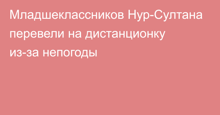 Младшеклассников Нур-Султана перевели на дистанционку из-за непогоды