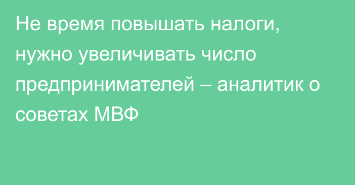 Не время повышать налоги, нужно увеличивать число предпринимателей – аналитик о советах МВФ