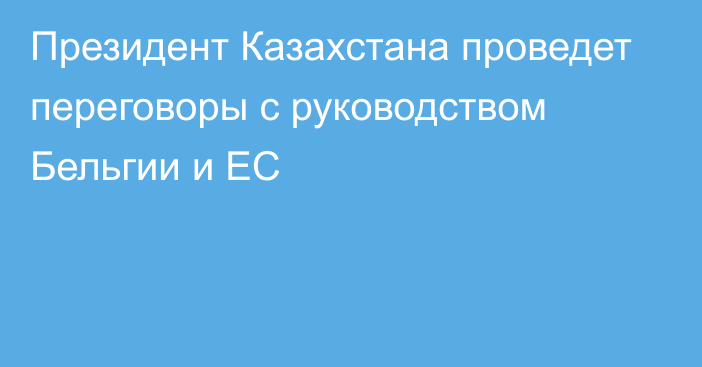 Президент Казахстана проведет переговоры с руководством Бельгии и ЕС