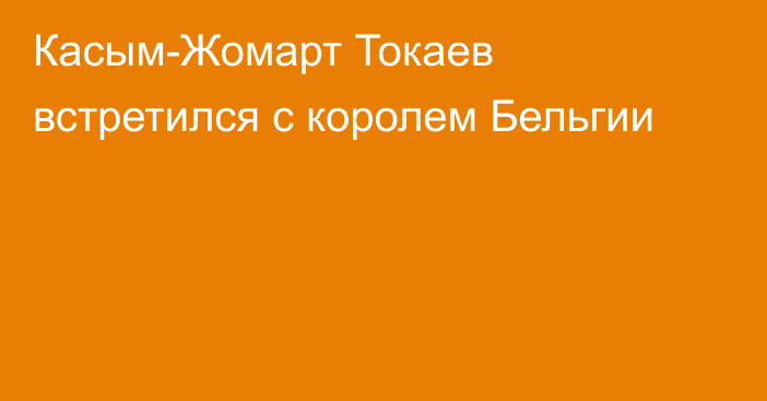 Касым-Жомарт Токаев встретился с королем Бельгии