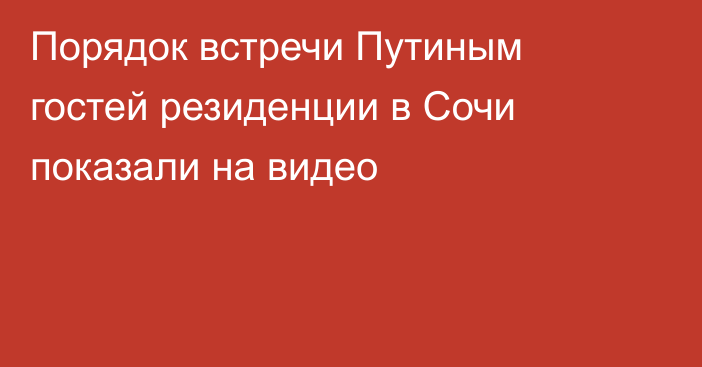 Порядок встречи Путиным гостей резиденции в Сочи показали на видео