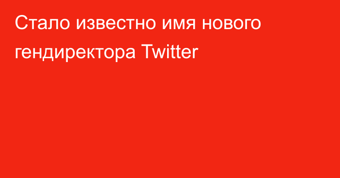 Стало известно имя нового гендиректора Twitter