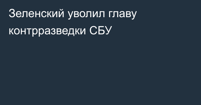 Зеленский уволил главу контрразведки СБУ