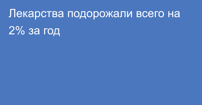 Лекарства подорожали всего на 2% за год