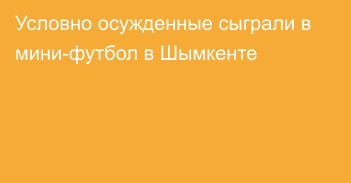 Условно осужденные сыграли в мини-футбол в Шымкенте