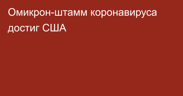 Омикрон-штамм коронавируса достиг США