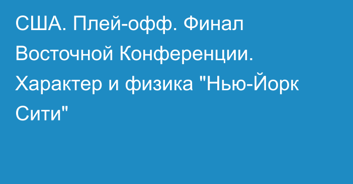 США. Плей-офф. Финал Восточной Конференции. Характер и физика 