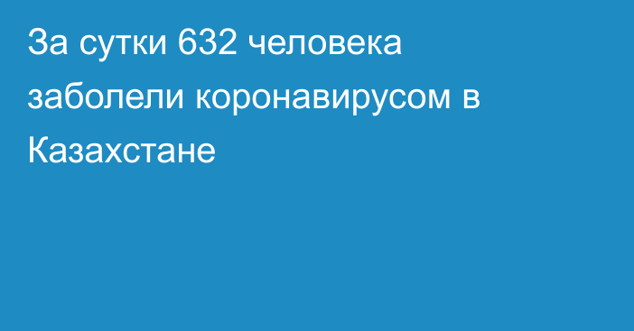 За сутки 632 человека заболели коронавирусом в Казахстане