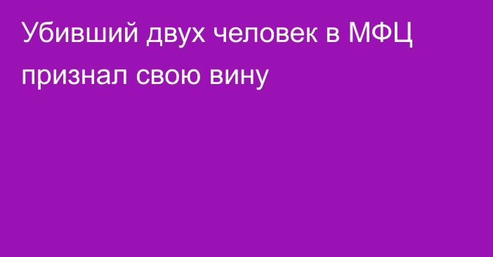 Убивший двух человек в МФЦ признал свою вину