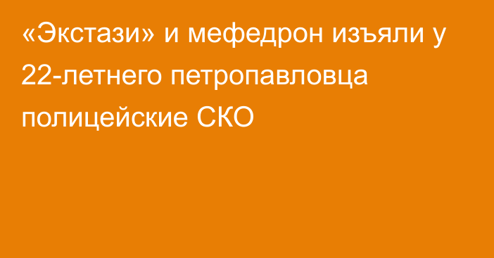 «Экстази» и мефедрон изъяли у 22-летнего петропавловца полицейские СКО