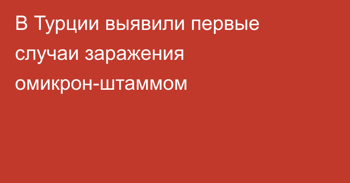 В Турции выявили первые случаи заражения омикрон-штаммом