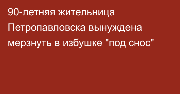 90-летняя жительница Петропавловска вынуждена мерзнуть в избушке 