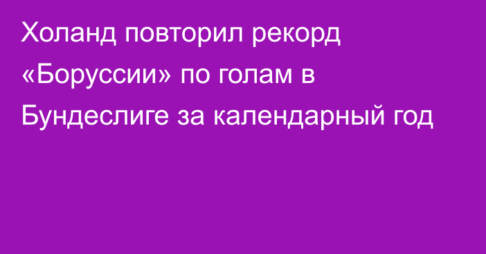 Холанд повторил рекорд «Боруссии» по голам в Бундеслиге за календарный год