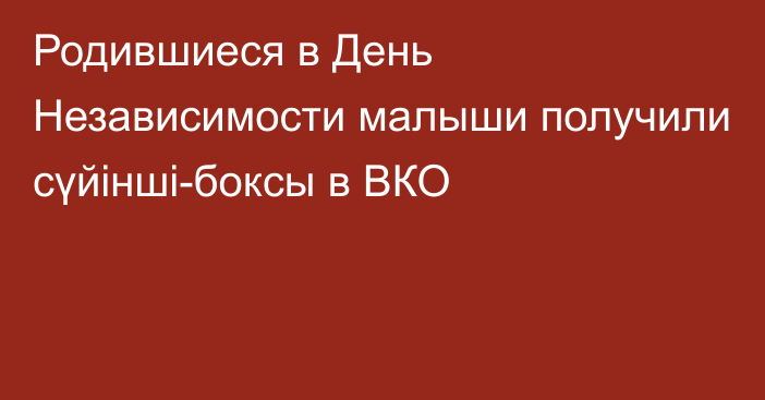 Родившиеся в День Независимости малыши получили сүйінші-боксы в ВКО