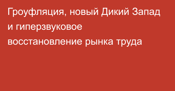 Гроуфляция, новый Дикий Запад и гиперзвуковое восстановление рынка труда