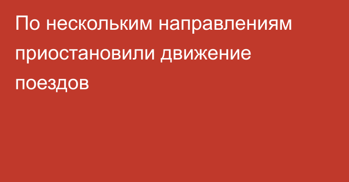 По нескольким направлениям приостановили движение поездов