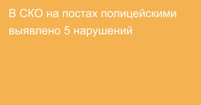 В СКО на постах полицейскими выявлено 5 нарушений