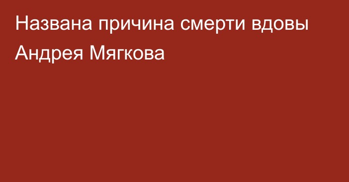 Названа причина смерти вдовы Андрея Мягкова