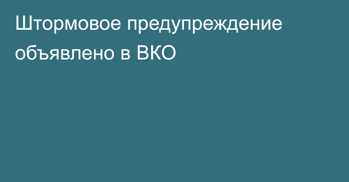 Штормовое предупреждение объявлено в ВКО