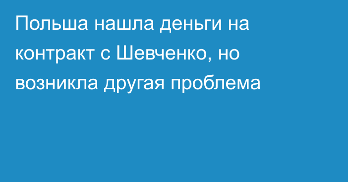 Польша нашла деньги на контракт с Шевченко, но возникла другая проблема