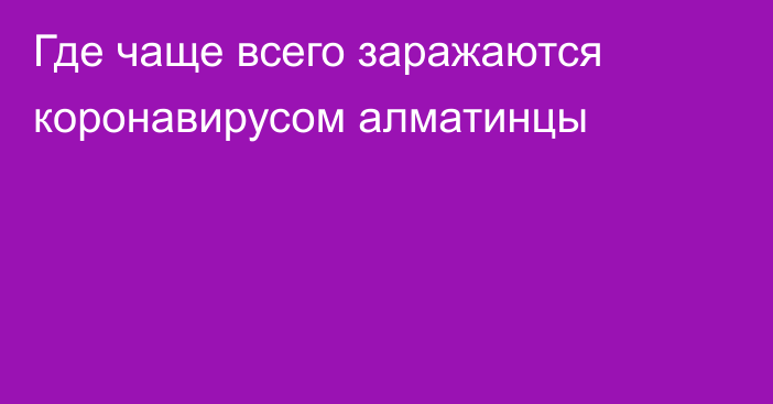 Где чаще всего заражаются коронавирусом алматинцы