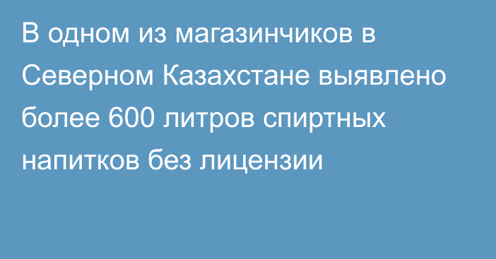 В одном из магазинчиков в Северном Казахстане выявлено более 600 литров спиртных напитков без лицензии