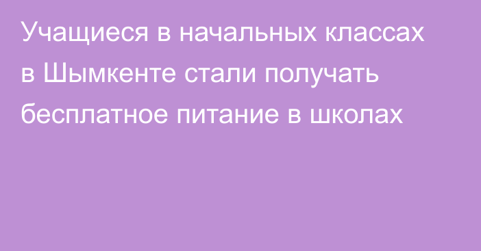 Учащиеся в начальных классах  в Шымкенте стали получать бесплатное питание в школах