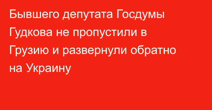 Бывшего депутата Госдумы Гудкова не пропустили в Грузию и развернули обратно на Украину