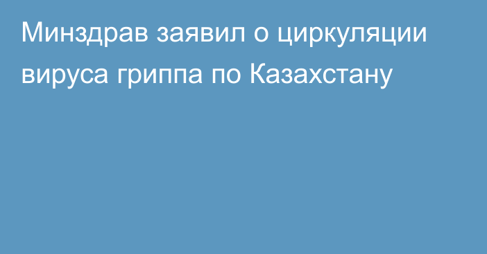 Минздрав заявил о циркуляции вируса гриппа по Казахстану