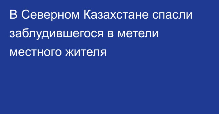 В Северном Казахстане спасли заблудившегося в метели местного жителя