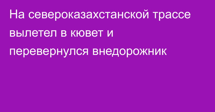 На североказахстанской трассе вылетел в кювет и перевернулся внедорожник