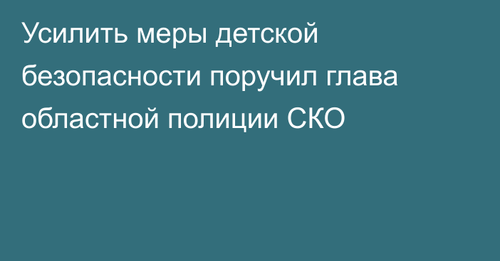 Усилить меры детской безопасности поручил глава областной полиции СКО