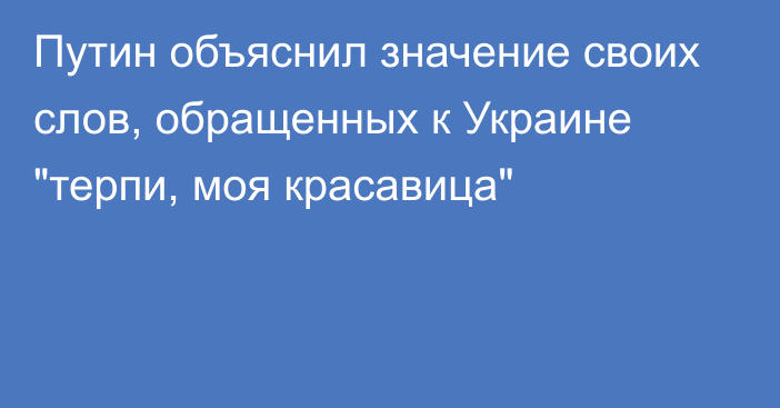 Путин объяснил значение своих слов, обращенных к Украине 