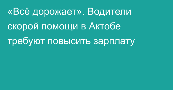 «Всё дорожает». Водители скорой помощи в Актобе требуют повысить зарплату