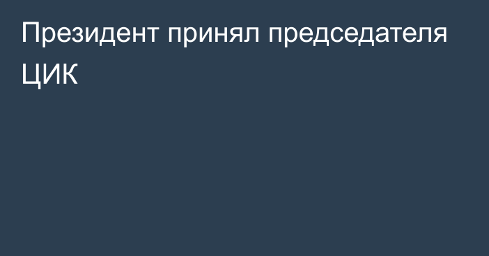 Президент принял председателя ЦИК