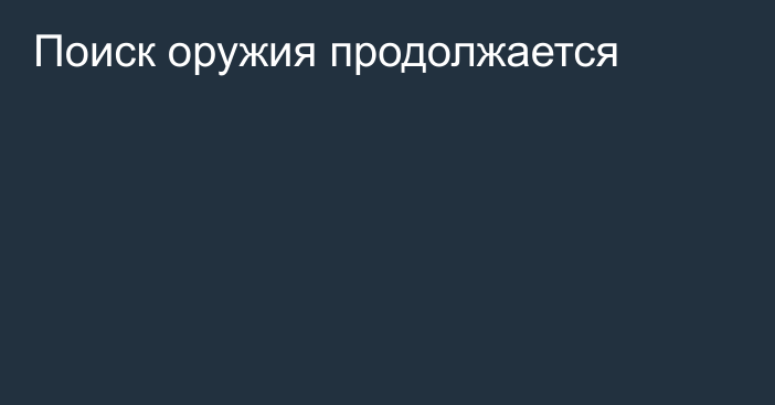 Поиск оружия продолжается