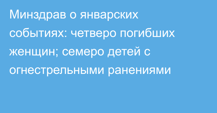 Минздрав о январских событиях: четверо погибших женщин; семеро детей с огнестрельными ранениями