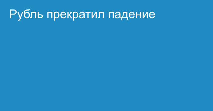 Рубль прекратил падение