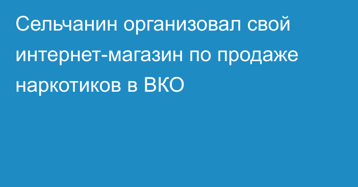 Сельчанин организовал свой интернет-магазин по продаже наркотиков в ВКО