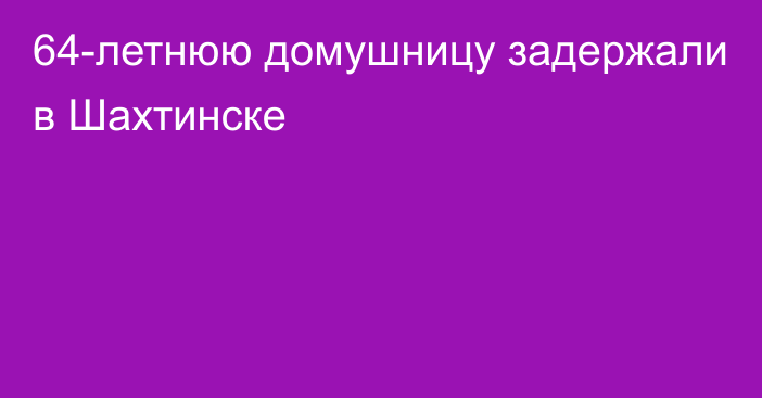 64-летнюю домушницу задержали в Шахтинске