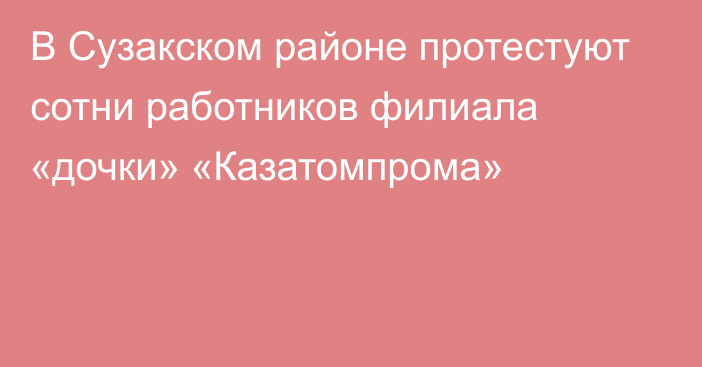 В Сузакском районе протестуют сотни работников филиала «дочки» «Казатомпрома»