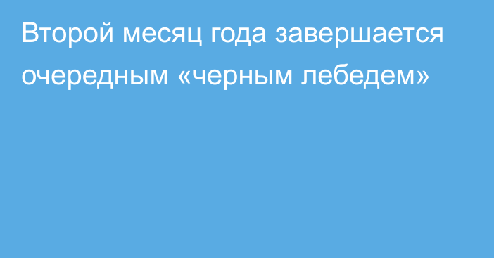 Второй месяц года завершается очередным «черным лебедем»