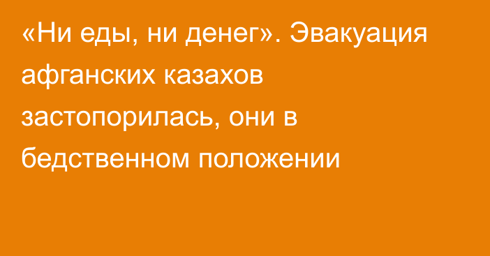 «Ни еды, ни денег». Эвакуация афганских казахов застопорилась, они в бедственном положении