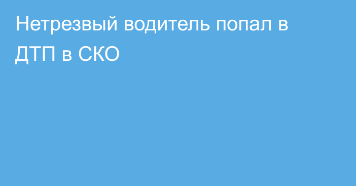 Нетрезвый водитель попал в ДТП в СКО