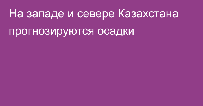 На западе и севере Казахстана прогнозируются осадки