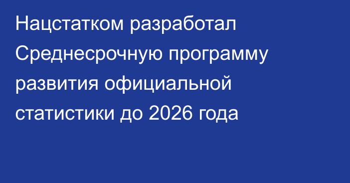 Нацстатком разработал Среднесрочную программу развития официальной статистики до 2026 года